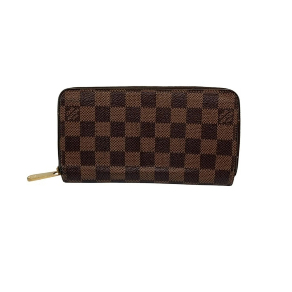 LOUIS VUITTON Louis Vuitton Damier Ebene Zippy Wallet Round Long Brown N60015 D4